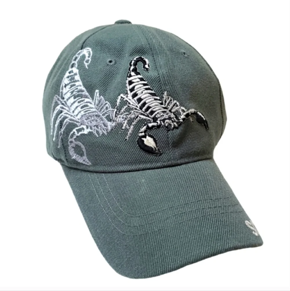 Blue Ocean Y2K Gray Scorpion Embroidered Baseball Cap Unisex